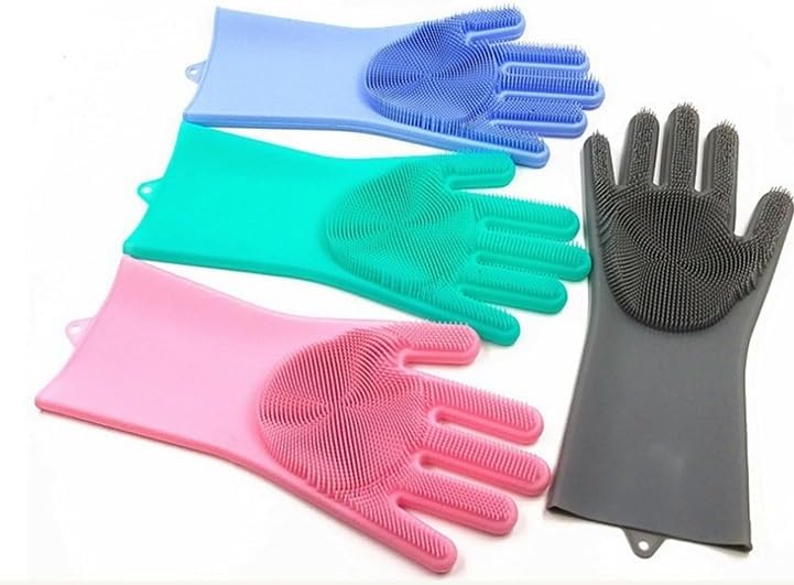 Stain Removal Cleaning Dishwashing Gloves 4 Pairs