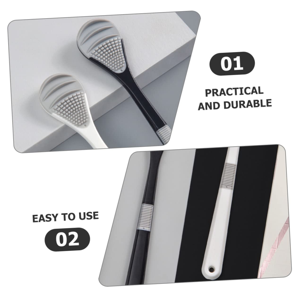 SOESFOUFU Tongue Cleaning Brush Set 2pcs for Adults