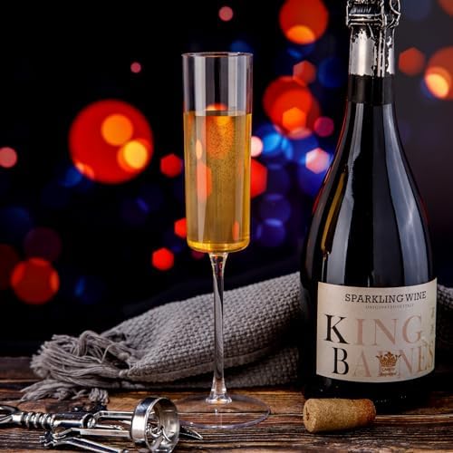 Ciaell 24 Pack Clear Plastic Champagne Flutes 6 Oz