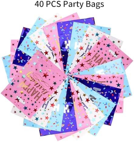 67 x 98inch Happy Birthday Gift Bags 40 PCS B Style