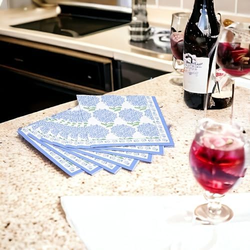 Twos Company Hydrangea 3-Ply Paper Napkins 20 Pack