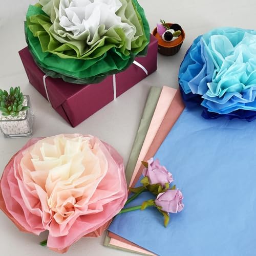 BEISHIDA 100 Sheets Sage Green Wrapping Tissue Paper Bulk