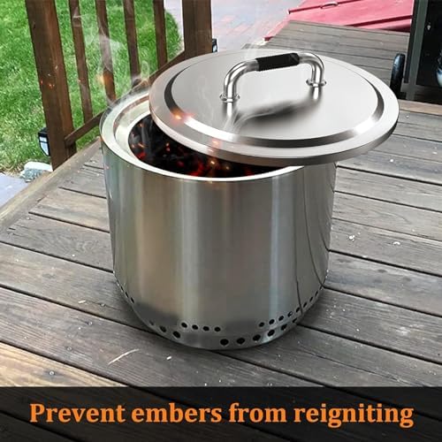 Uniflasy Fire Pit Lid for Solo Stove Yukon 27 Round Stainless Steel