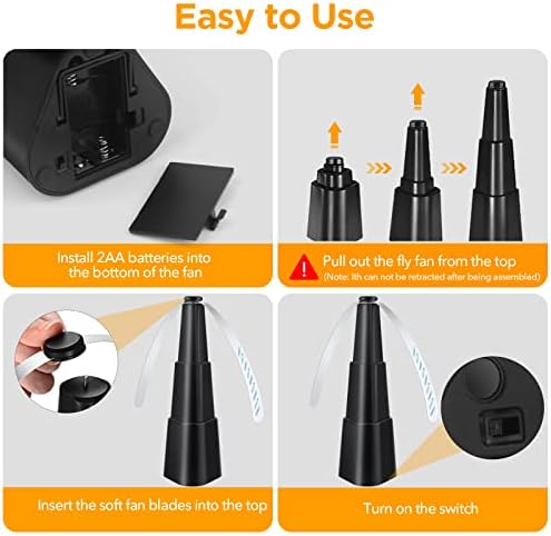 PIMAG Fly Fans for Tables 4-Pack Battery Powered
