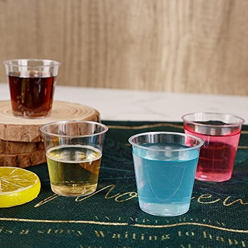 Zcaukya 100 Shot Glasses 1oz Clear Plastic Disposable Cups