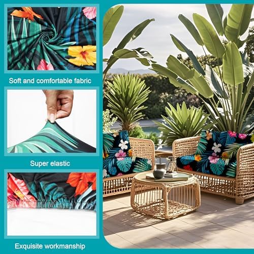 12Pcs Stretch Outdoor Cushion Covers for Sofa and Chairs