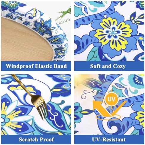Vaukki Waterproof Zippered Tablecloth for 36-44 Inch Round Tables