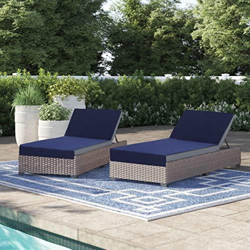 COTTON CRAFT Pool Lounge Chair Cover 2 Pack Navy Blue