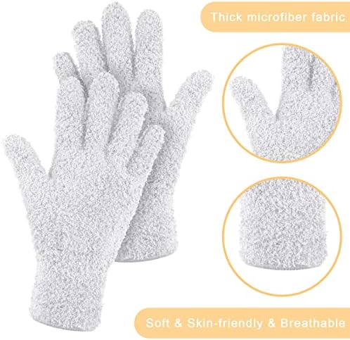 Bencailor 4 Pairs Microfiber Dusting Gloves Reusable Washable Cleaning Mittens
