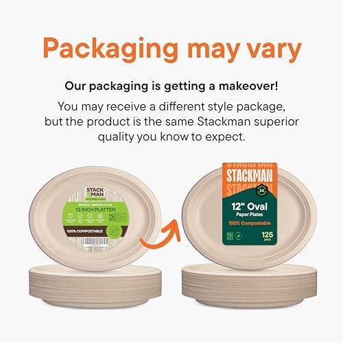 100 Compostable Paper Plates 50-Pack - BPI Certified PFAS-Free
