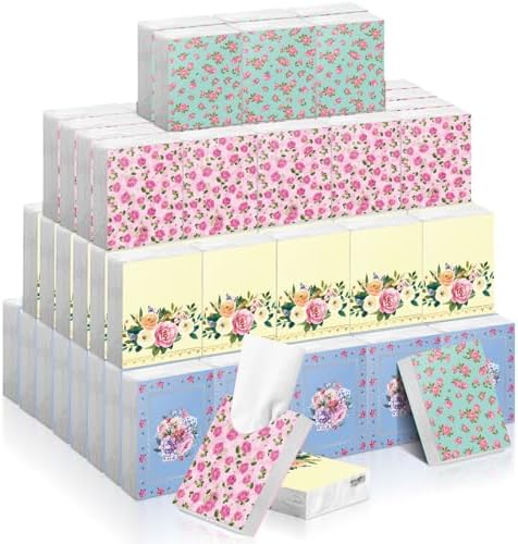 Faccito 50 Pcs Tea Party Floral Tissues 3 Ply