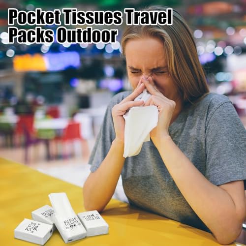 Ctosree 50 Pack Pocket Tissues Travel Size 3 Ply