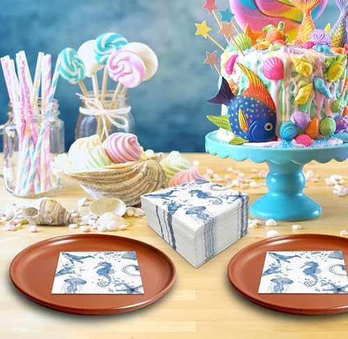 100 Pcs Ocean Themed Cocktail Napkins