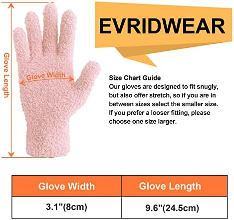 Evridwear Microfiber Dusting Gloves 2 Pairs Blue Pink