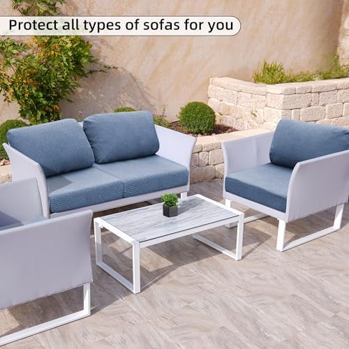8Pcs Stretch Outdoor Cushion Covers Set