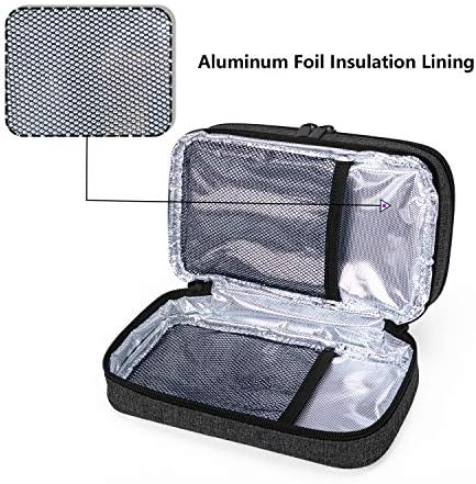 Yarwo Insulin Cooler Travel Case with 4 Ice Packs Black