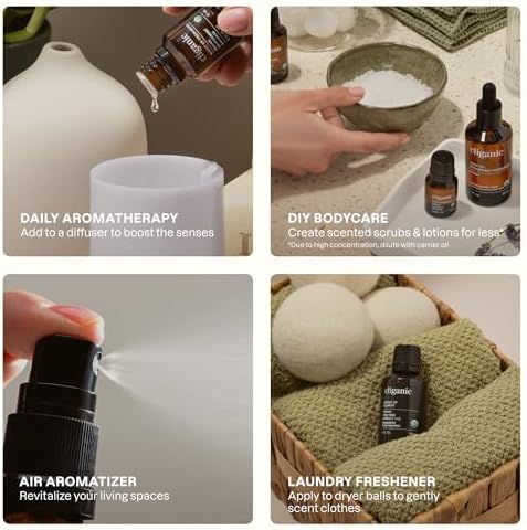 Cliganic Organic Essential Oil Gift Set - 8 Premium Oils