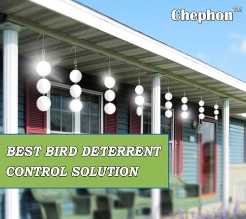 Chephon Upgraded Bird Scare Discs Set - 24 Large Reflective Discs