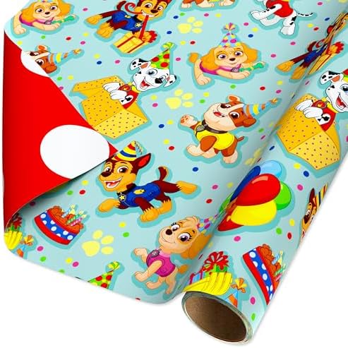 American Greetings Paw Patrol Reversible Gift Wrap Paper 40 sq ft