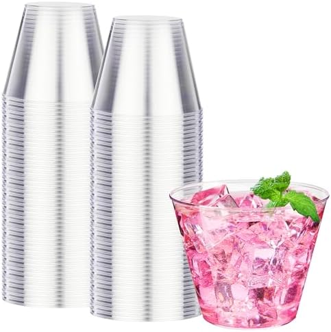 RACETOP 9 Oz Clear Plastic Cups 100 Pack