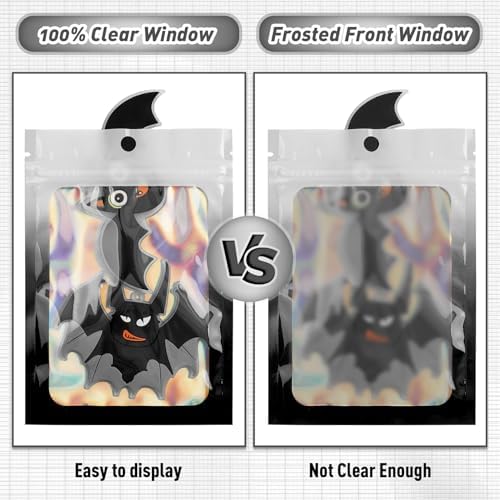 Funfery Gradient Holographic Food Storage Bags 100 Pack Zipper Clear Window