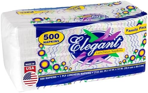 Stock Your Home 12 Inch Disposable Napkins 500 Pack