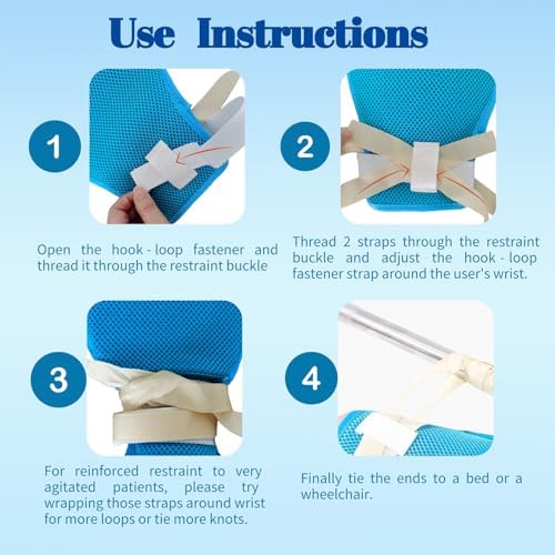 Lmaray 2 Pack Dementia Hand Restraint Gloves for Elderly