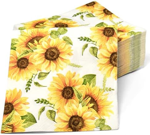 Gift Boutique 100 Sunflower Floral Napkins 3 Ply