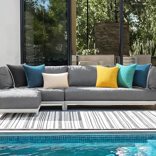 ANRODUO Set of 2 Waterproof Pillow Covers Turquoise