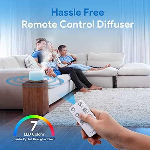 ASAKUKI 500ml Essential Oil Diffuser with Remote Control Brown