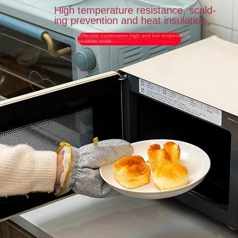 Steel Wire Anti-scald Waterproof Oil Gloves for Kitchen Cleaning