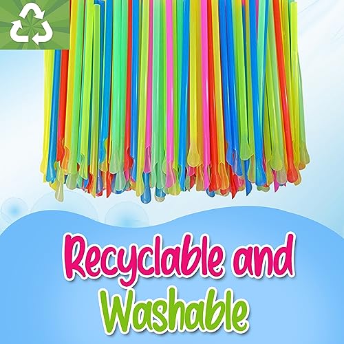 Concession Essentials 200ct Snow Cone Cups with Neon Spoon Straws