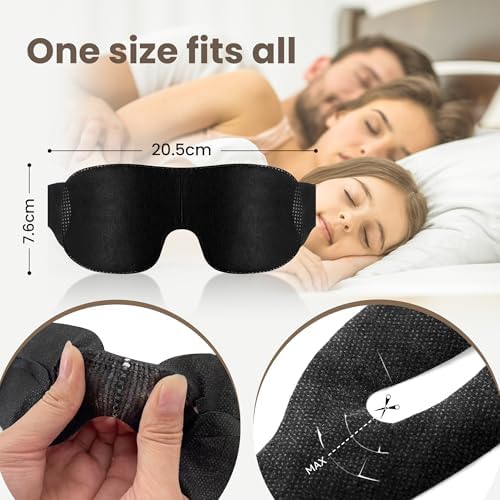 CROUVM Pack of 100 Disposable Sleep Eye Masks for Men Women