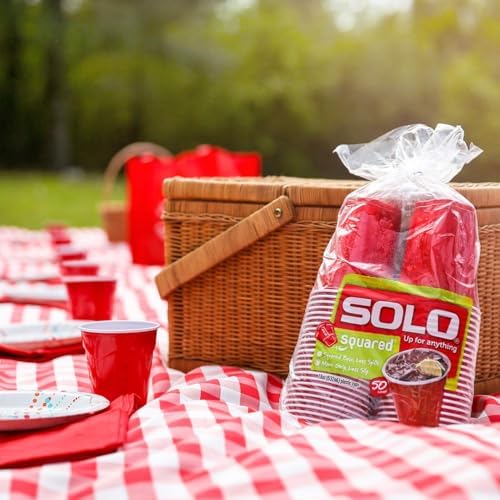 SOLO Red Squared Plastic Party Cups 18 Ounce 200 Count