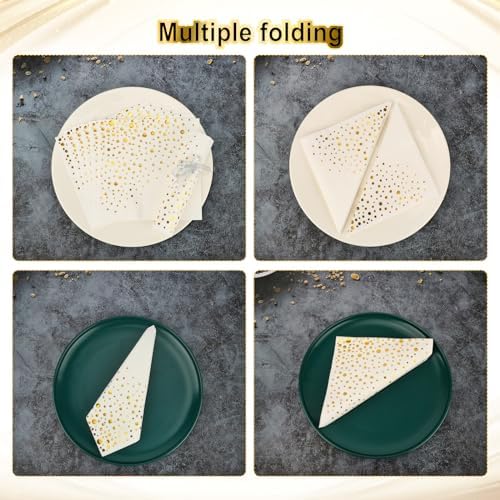 Gold Foil Party Napkins 60 Pieces 33x33cm