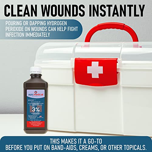3 Hydrogen Peroxide Solution 16 Oz First Aid Antiseptic Cleaner