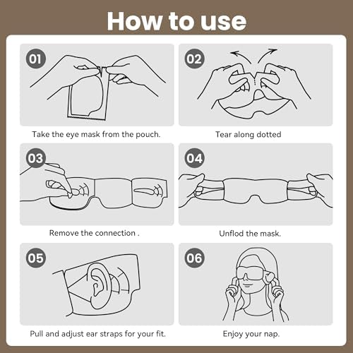 CROUVM Pack of 100 Disposable Sleep Eye Masks for Men Women