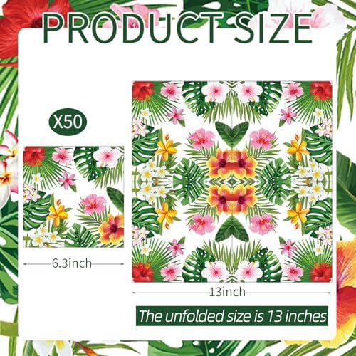 50 Count Tropical Hibiscus Decor Paper Napkins