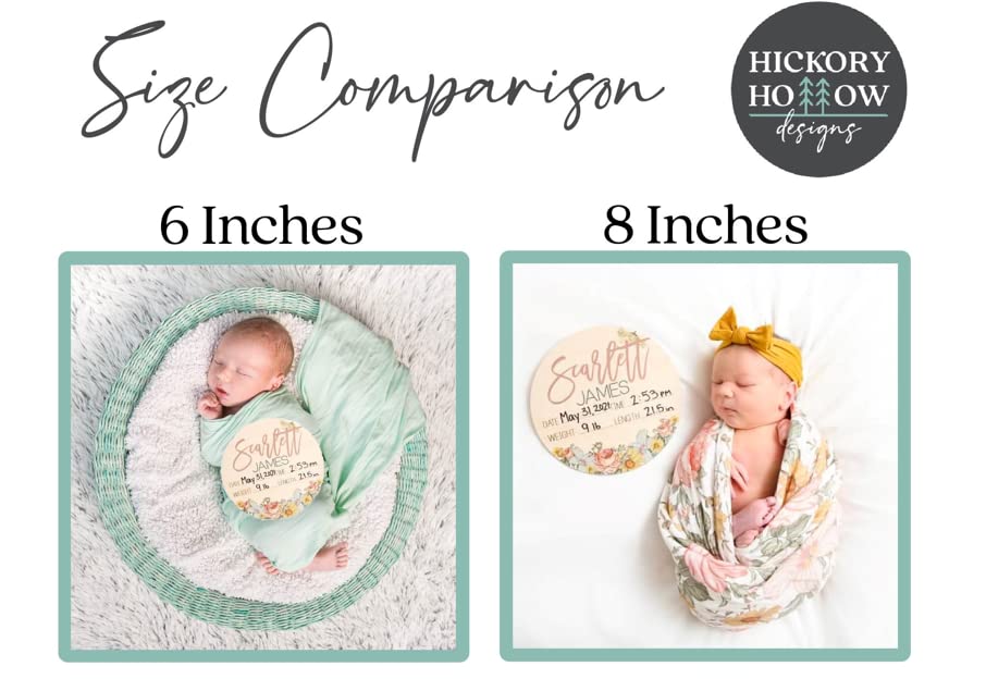 Personalized Birth Stat Sign for Newborn Baby Soft Pink Flowers Design