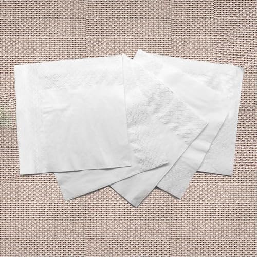 200 Count White Disposable Napkins 49x49 Four Fold