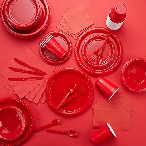 100 Pack Red Disposable Napkins 5x5 2 Ply by Amcrate