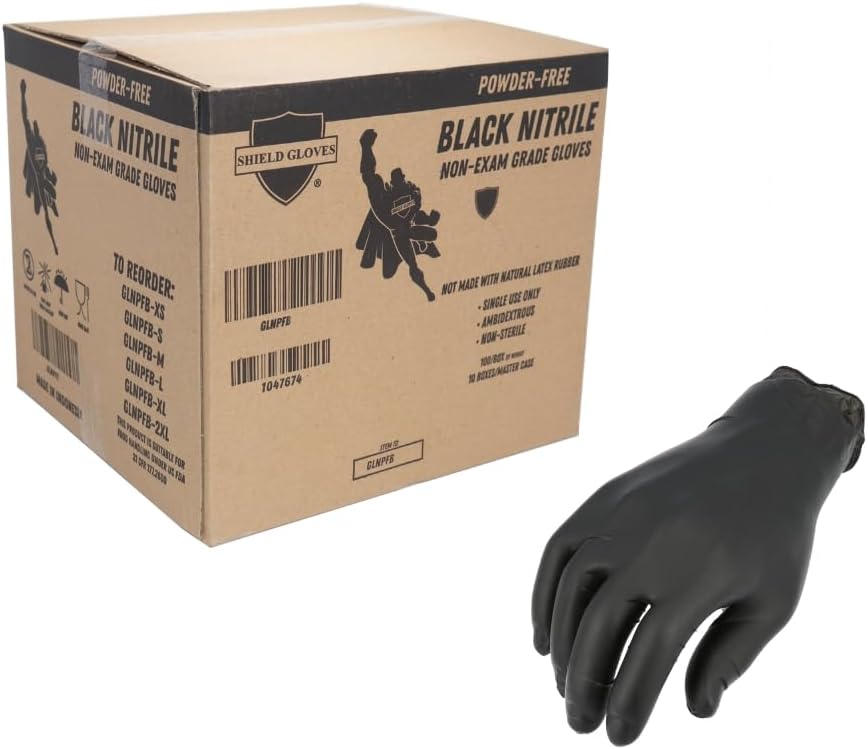 PSBM Black Nitrile Disposable Gloves 1000 Count