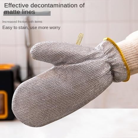 Steel Wire Anti-scald Waterproof Oil Gloves for Kitchen Cleaning