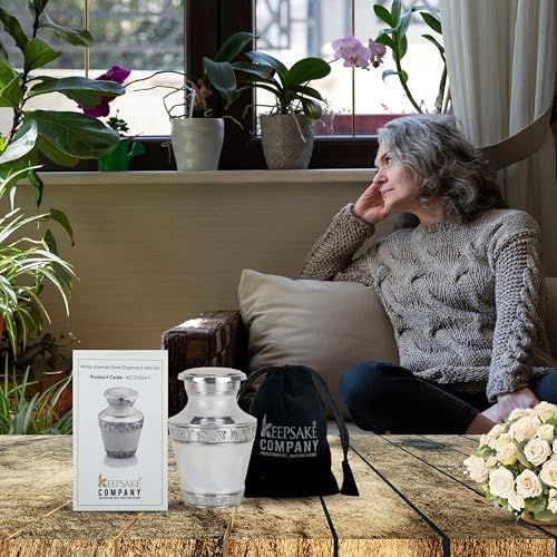 Little Urns for Human Ashes White - Small Urn for Cremation