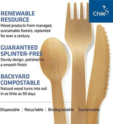 Woodable Disposable Wooden Cutlery Set 65 Inch