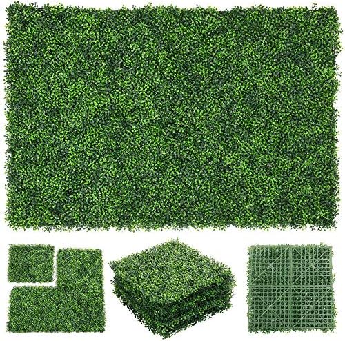 ZXMOTO 10x10 Artificial Boxwood Hedge Panels Set of 24