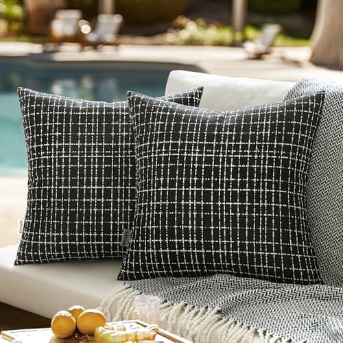 EMEMA Outdoor Waterproof Throw Pillow Covers Pack of 2 20x20 Inch