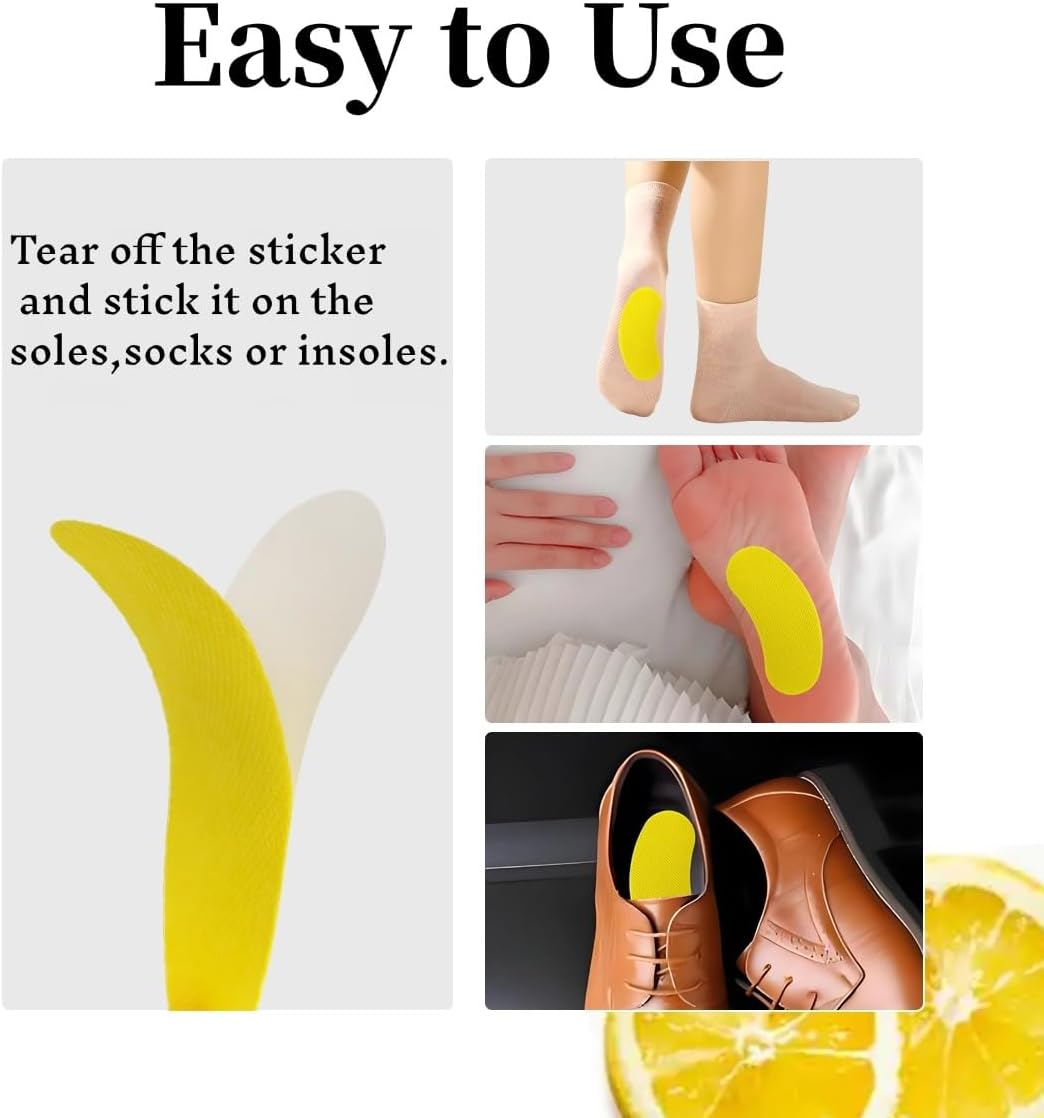 Lemon Scent Shoe Deodorant Stickers 60 Pack