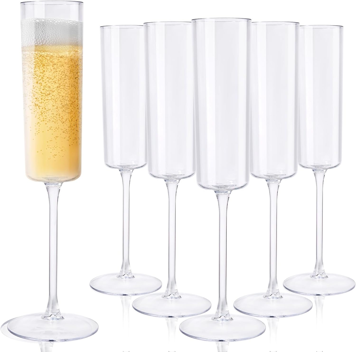 Ciaell 24 Pack Clear Plastic Champagne Flutes 6 Oz