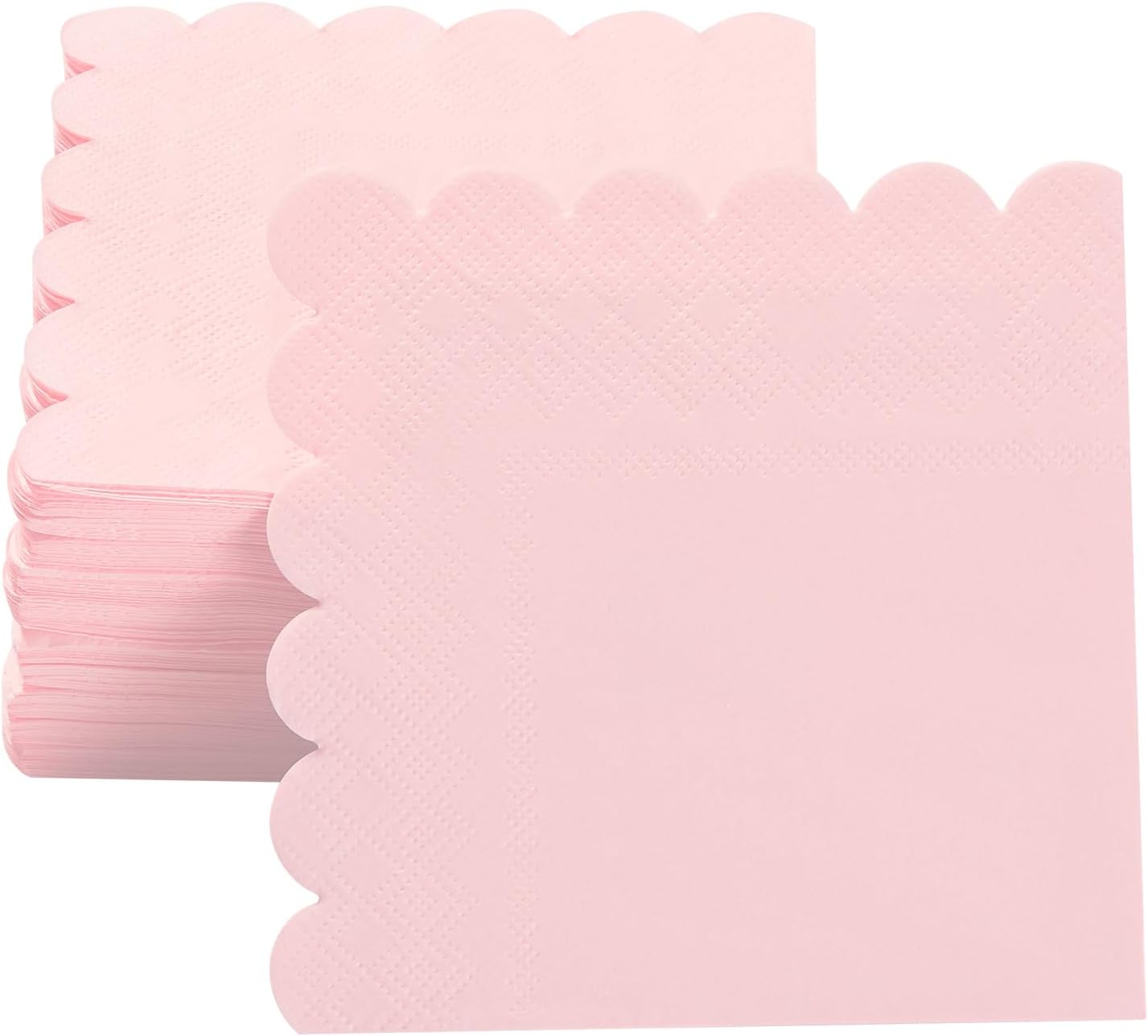 100 Pack 2-Ply Scalloped Napkins for Parties